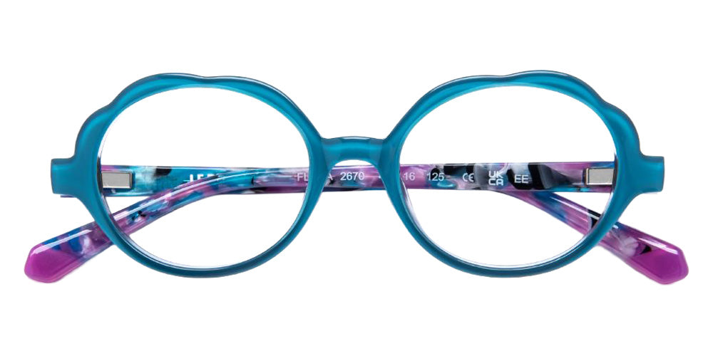 J.F. Rey® Flora Round Eyeglasses - Blue/Purple Tortoiseshell
