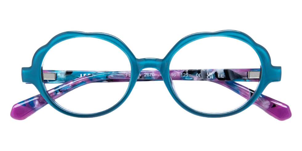J.F. Rey® Flora Round Eyeglasses - Blue/Purple Tortoiseshell