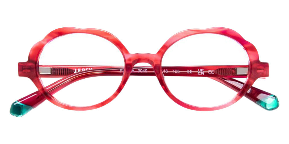 J.F. Rey® Flora Round Eyeglasses - Red/Green