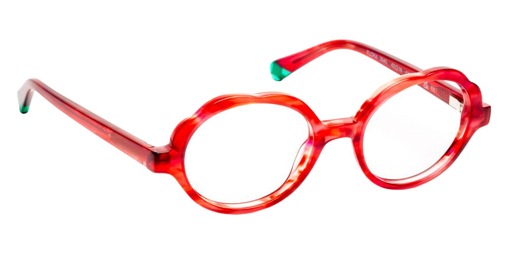 J.F. Rey® Flora Round Eyeglasses - Red/Green