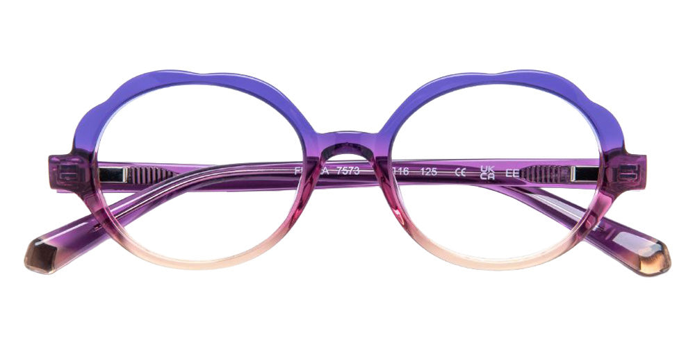 J.F. Rey® Flora Round Eyeglasses - Gradient Plum/Yellow