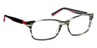 J.F. Rey® JF1321 Rectangle Eyeglasses - Gray/Black/Red