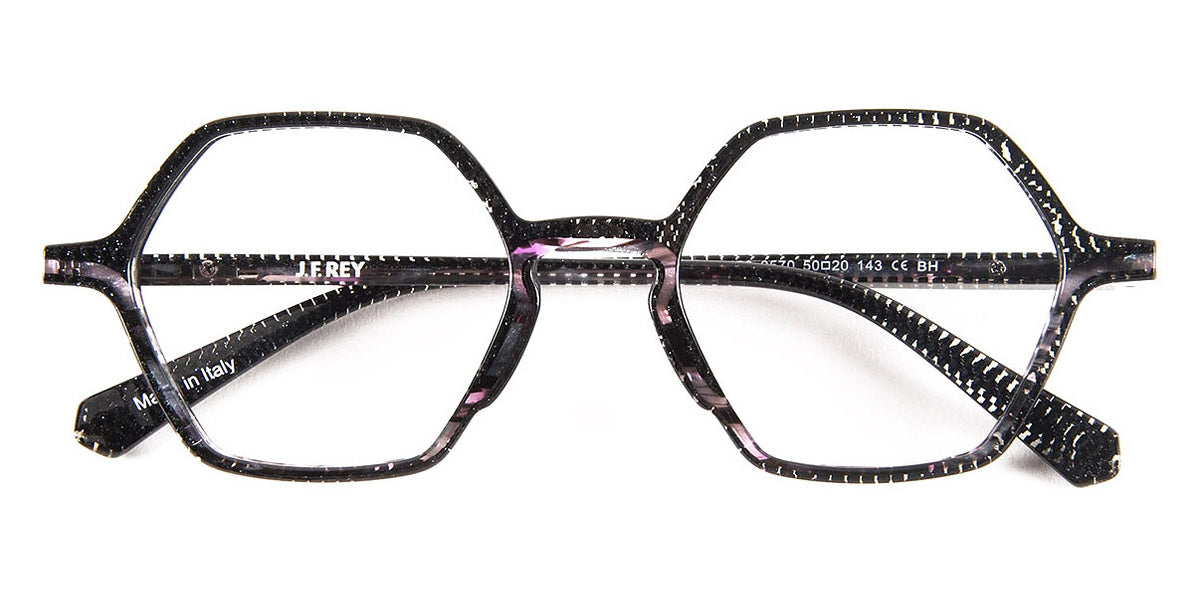 J.F. Rey® JF1520 JFR JF1520 0570 50 - 0570 Black Pixel/Purple Garden Eyeglasses