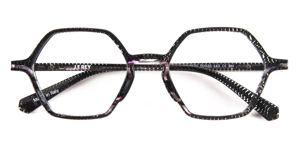J.F. Rey® JF1520 JFR JF1520 0570 50 - 0570 Black Pixel/Purple Garden Eyeglasses