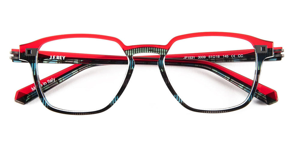 J.F. Rey® JF1531 JFR JF1531 3009 51 - 3009 Red/Green Graphic Eyeglasses