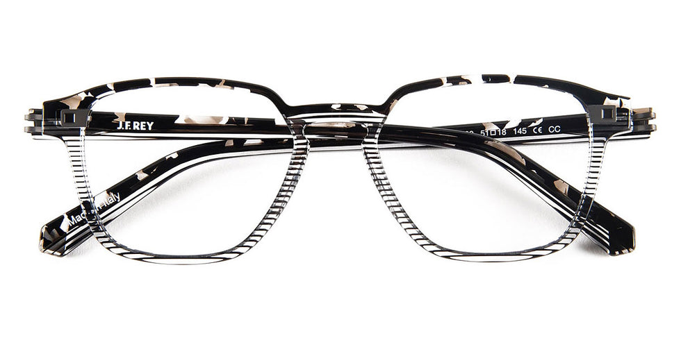 J.F. Rey® JF1531 JFR JF1531 9900 51 - 9900 Demi/Black and Crystal Striped Eyeglasses
