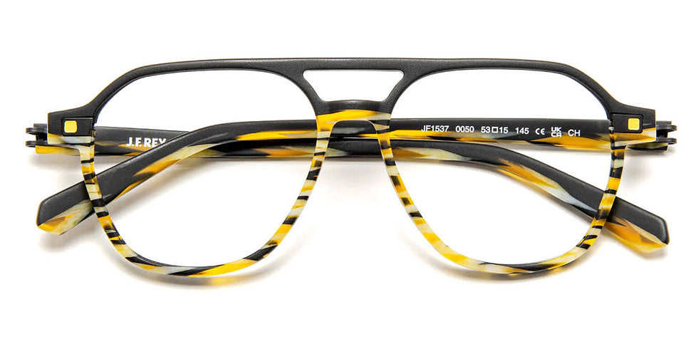 J.F. Rey® JF1537 JFR JF1537 0050 53 - 0050 Black/Demi Yellow Eyeglasses