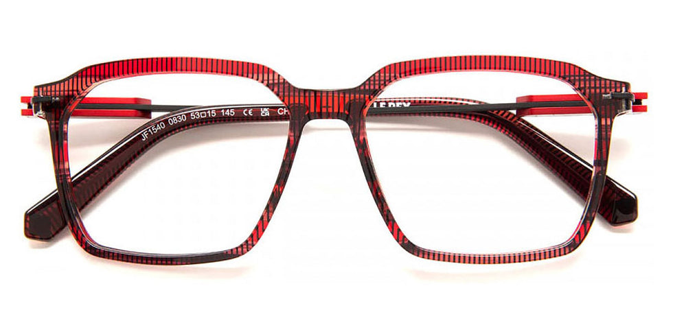 J.F. Rey® JF1540 JFR JF1540 0830 53 - 0830 Black and Red Striped Eyeglasses