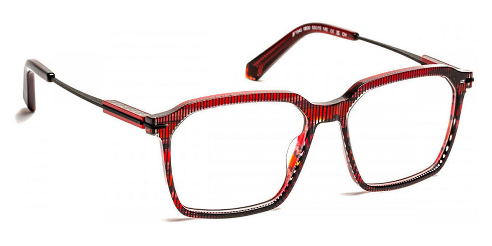 J.F. Rey® JF1540 JFR JF1540 0830 53 - 0830 Black and Red Striped Eyeglasses