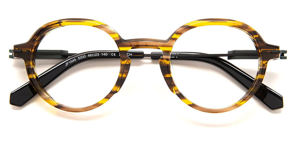 J.F. Rey® JF1545 JFR JF1545 5000 46 - 5000 Yellow and Brown Striped Eyeglasses