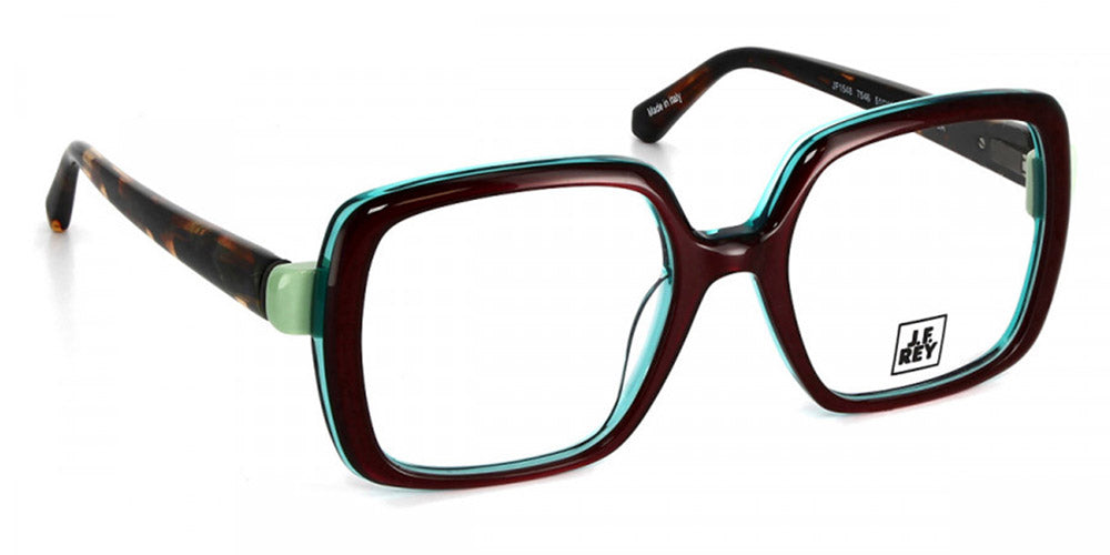 J.F. Rey® JF1548 JFR JF1548 7546 51 - 7546 - Dark Plum/Green Pale Eyeglasses
