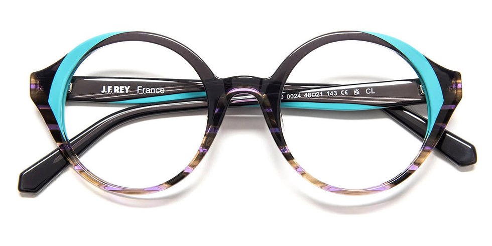 J.F. Rey® JF1550 JFR JF1550 0024 48 - 0024 Black/Blue Eyeglasses