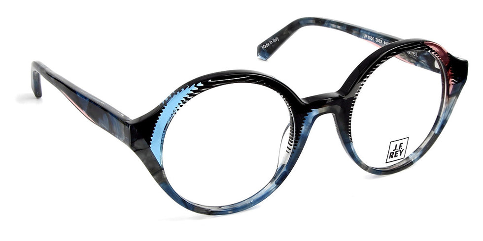 J.F. Rey® JF1550 JFR JF1550 2883 48 - 2883 Black and Crystal/Blue/Pink Eyeglasses