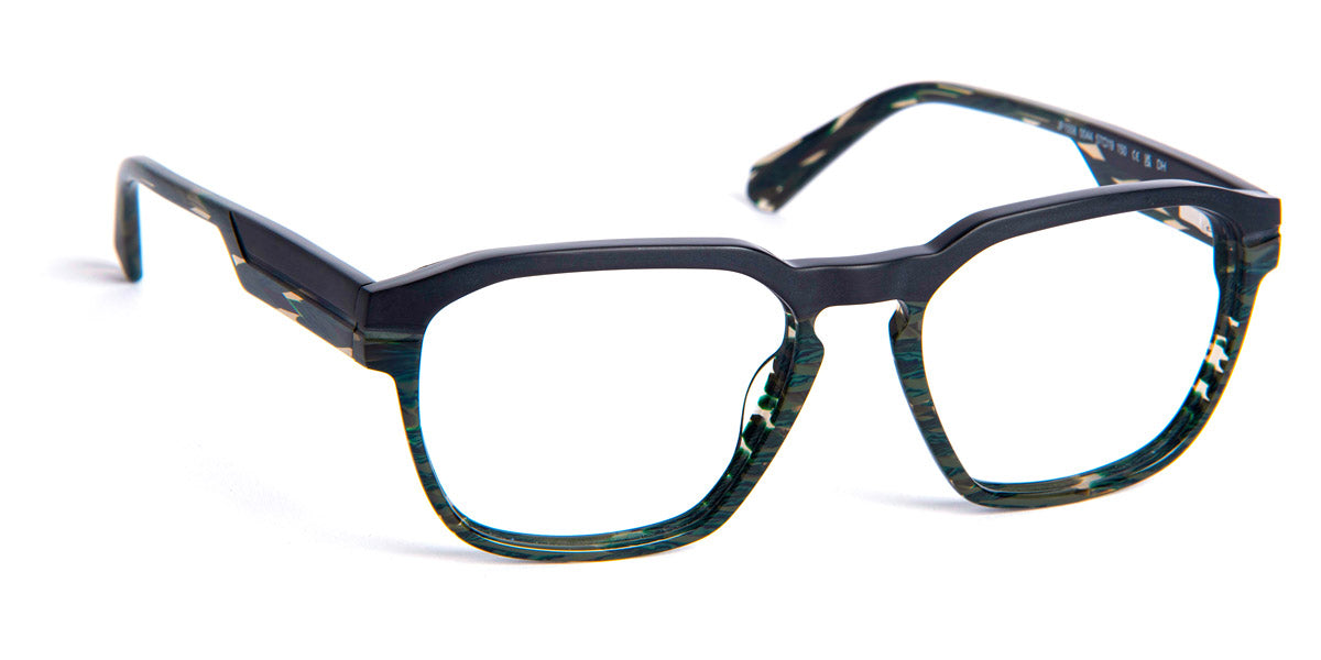 J.F. Rey® JF1558 JFR JF1558 0044 57 - 0044 Matte Black/Green Eyeglasses