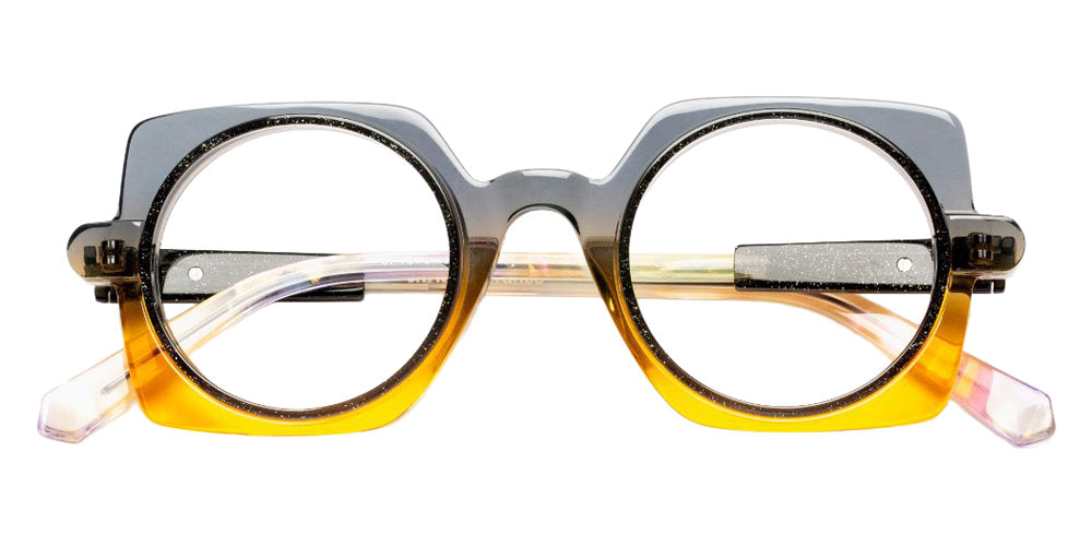 J.F. Rey® JF1578 JFR JF1578 0352 44 Eyeglasses - Gradient Gray Honey/Bla Glitter/Gold Pearly