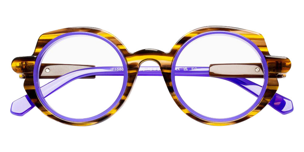 J.F. Rey® JF1580 JFR JF1580 9772 45 Eyeglasses - Striped Brown/Blue