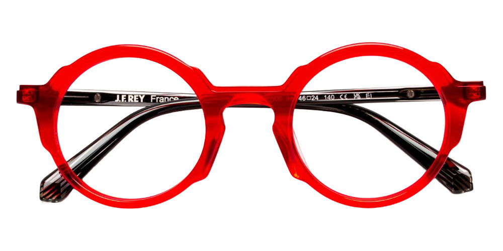 J.F. Rey® JF1583 Round Eyeglasses - Red/Black