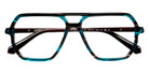 J.F. Rey® JF1584 Aviator Eyeglasses - Blue/Brown Combinés