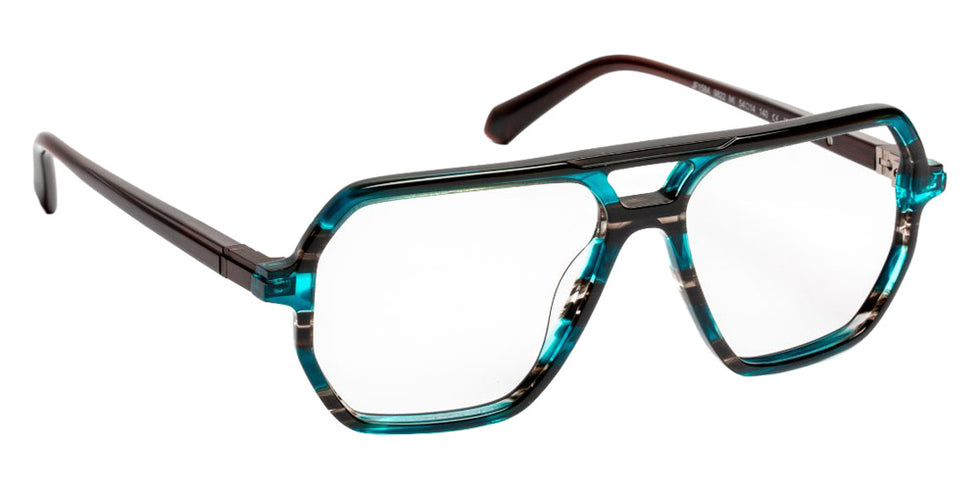 J.F. Rey® JF1584 Aviator Eyeglasses - Blue/Brown Combinés