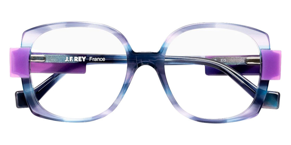 J.F. Rey® JF1585 Oversized Eyeglasses - Blue Gray/Lilac