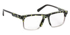 J.F. Rey® JF1587 Rectangle Eyeglasses - Black Marble/Gray
