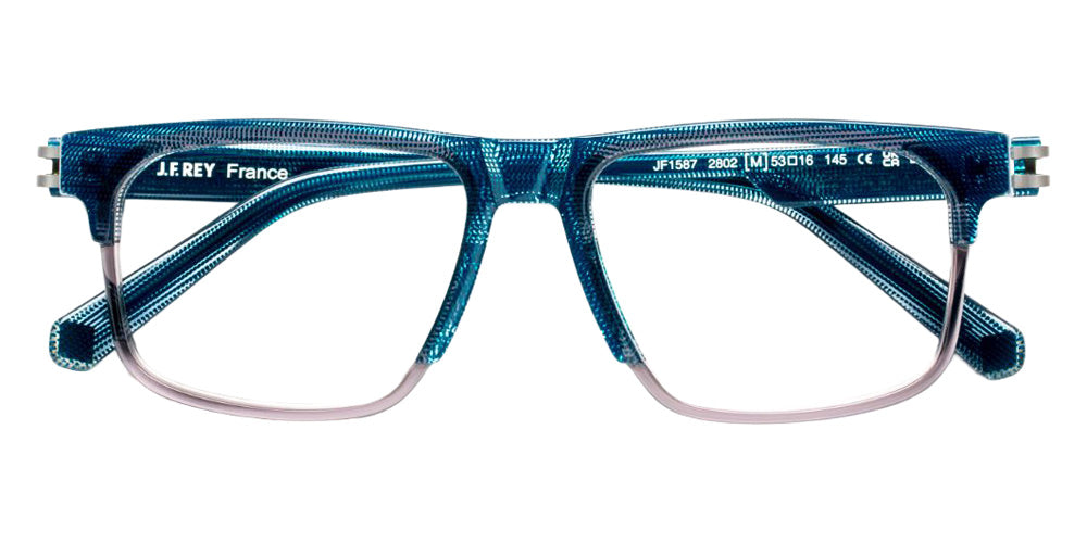 J.F. Rey® JF1587 Rectangle Eyeglasses - Blue/Gray