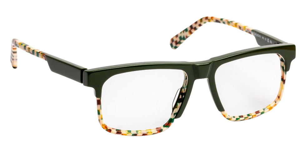 J.F. Rey® JF1587 Rectangle Eyeglasses - Khaki/Brown Graphic
