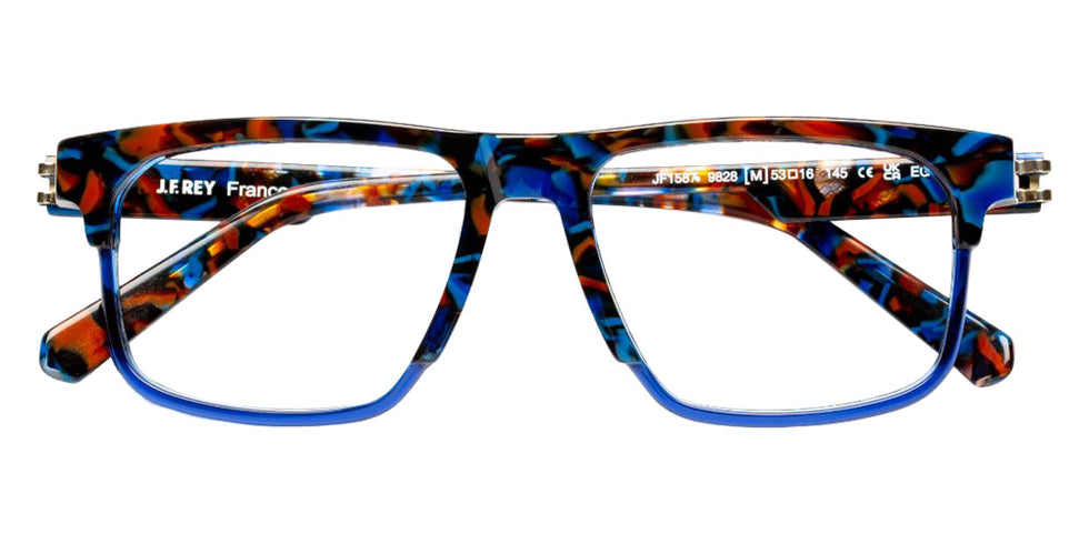 J.F. Rey® JF1587 Rectangle Eyeglasses - Tortoiseshell/Blue