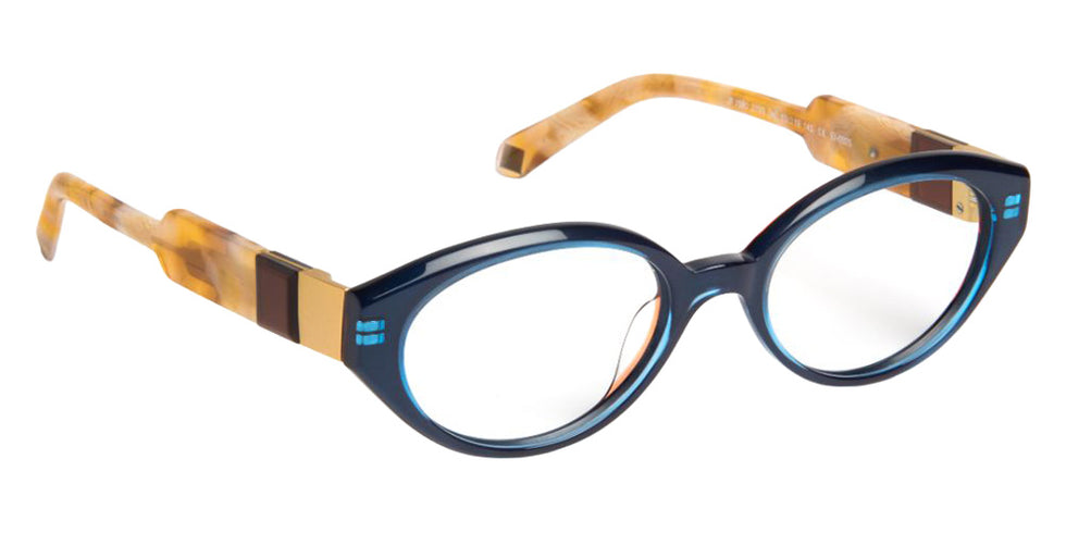 J.F. Rey® JF1590 Oval Eyeglasses - Blue/Cannelle