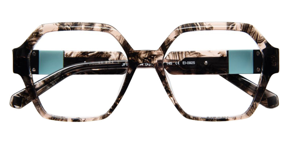 J.F. Rey® JF1591 Geometric Eyeglasses - Gray/Turquoise