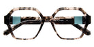 J.F. Rey® JF1591 Geometric Eyeglasses - Gray/Turquoise