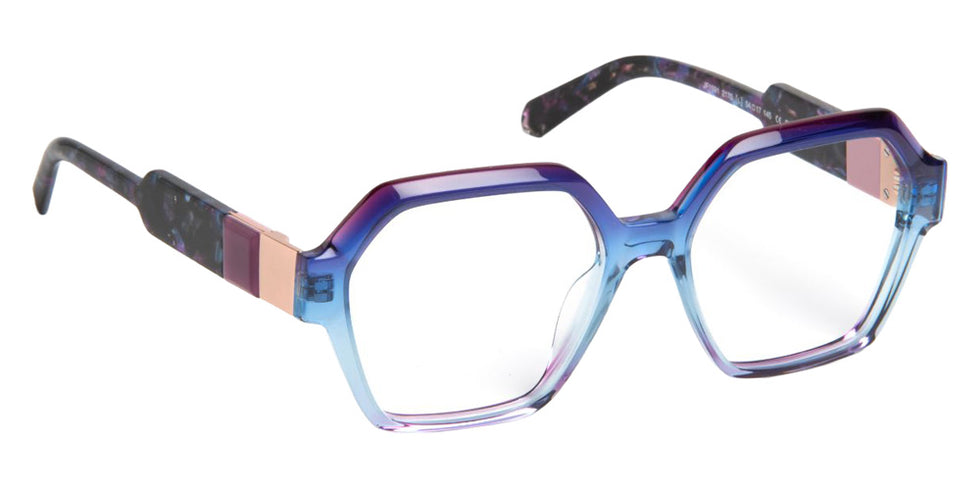 J.F. Rey® JF1591 Geometric Eyeglasses - Gradient Blue Plum/Plum