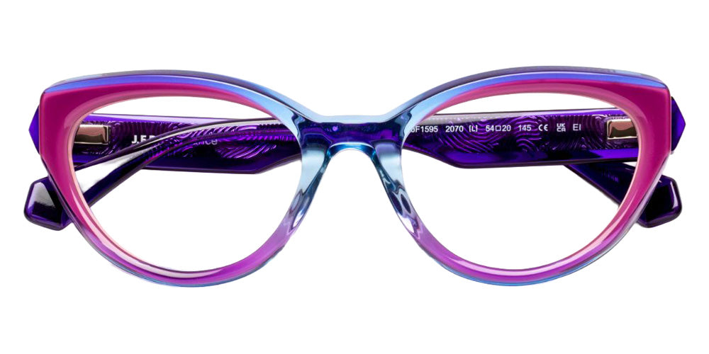 J.F. Rey® JF1595 Cat-Eye Eyeglasses - Blue Gradient/Plum