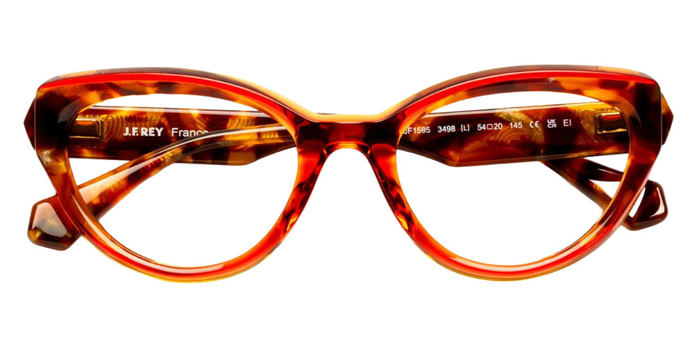 J.F. Rey® JF1595 Cat-Eye Eyeglasses - Red Brick/Tortoiseshell