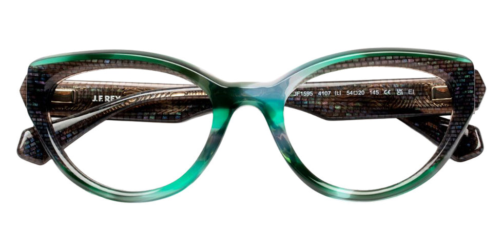 J.F. Rey® JF1595 Cat-Eye Eyeglasses - Green Mint/Pearly Gray