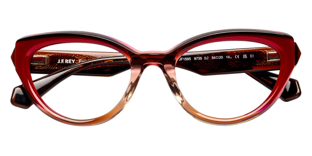 J.F. Rey® JF1595 Cat-Eye Eyeglasses - Brown Gradient/Cherry