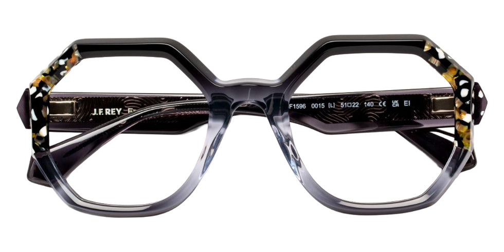 J.F. Rey® JF1596 Geometric Eyeglasses - Black Gradient Cristal/Polka Dot