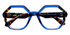 J.F. Rey® JF1596 Geometric Eyeglasses - Blue/Amber