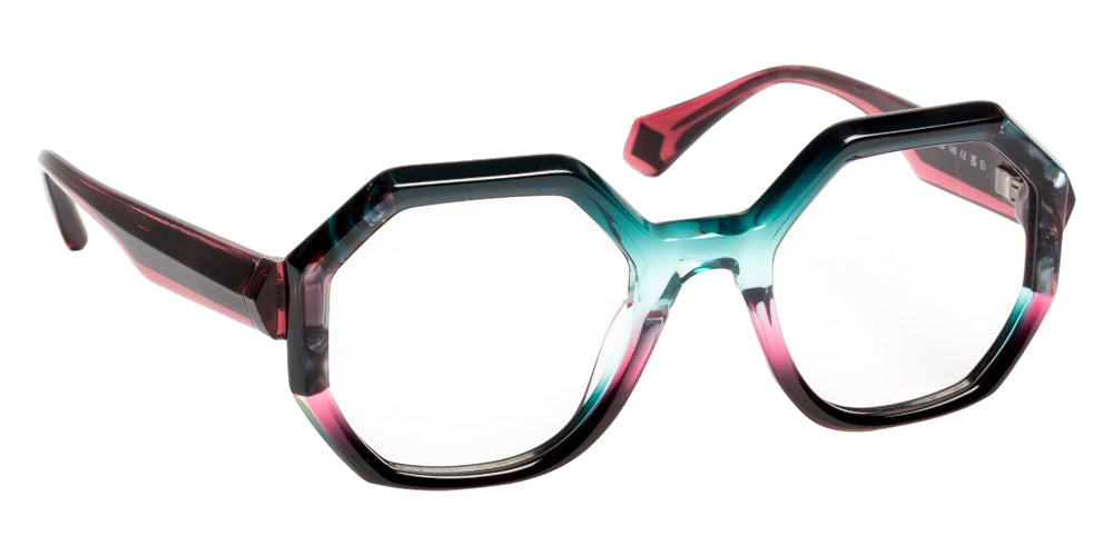 J.F. Rey® JF1596 Geometric Eyeglasses - Green Gradient Pink/Red