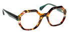 J.F. Rey® JF1596 Geometric Eyeglasses - Tortoiseshell/Green Pin