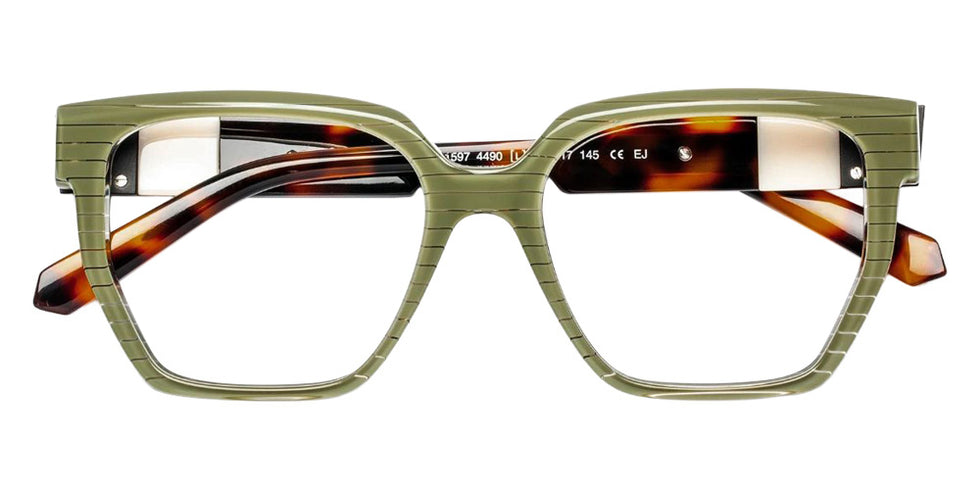 J.F. Rey® JF1597 JFR JF1597 4490 53 Eyeglasses - Khaki and Silver Stripes/Ivory