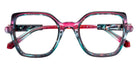 J.F. Rey® JF1600 Butterfly Eyeglasses - Red-Green Gradient/Blue Tortoiseshell