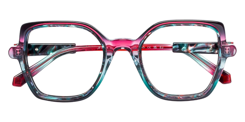 J.F. Rey® JF1600 Butterfly Eyeglasses - Red-Green Gradient/Blue Tortoiseshell