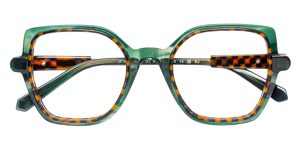 J.F. Rey® JF1600 Butterfly Eyeglasses - Green/Brown Checkered
