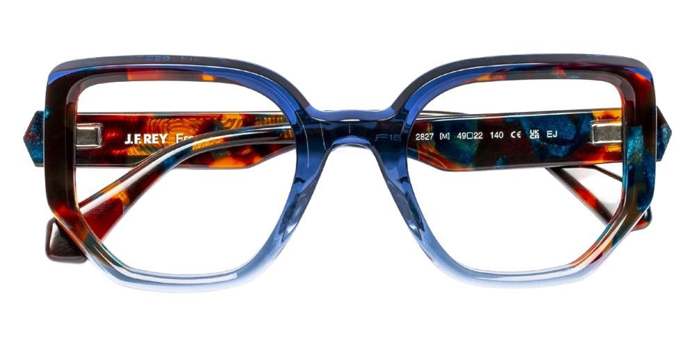 J.F. Rey® JF1602 JFR JF1602 2827 49 Eyeglasses - Blue Gradient/Amber Brown