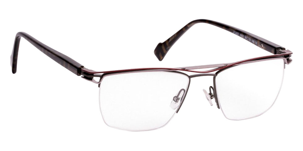 J.F. Rey® JF2857 Rectangle Eyeglasses - Khaki/Burgundy/Anthracite/Cubism