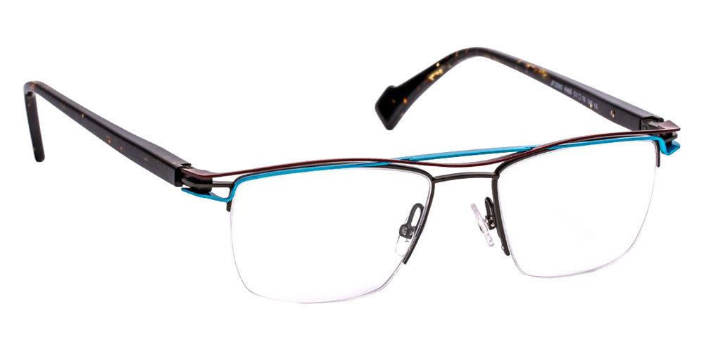 J.F. Rey® JF2880 Rectangle Eyeglasses - Khaki/Brown/Blue