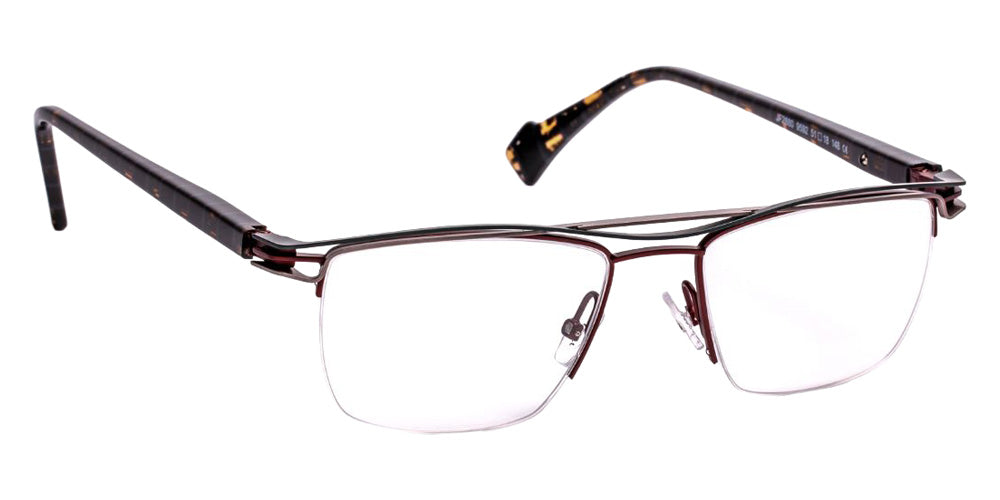 J.F. Rey® JF2880 Rectangle Eyeglasses - Brown/Foam/Gunmetal Matte