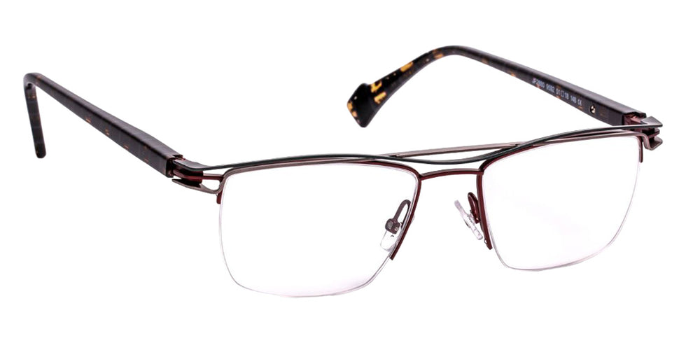 J.F. Rey® JF2880 Rectangle Eyeglasses - Brown/Foam/Gunmetal Matte