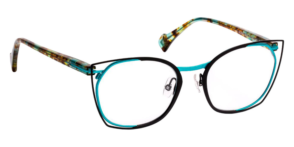J.F. Rey® JF2889 Cat-Eye Eyeglasses - Black Satin/Blue